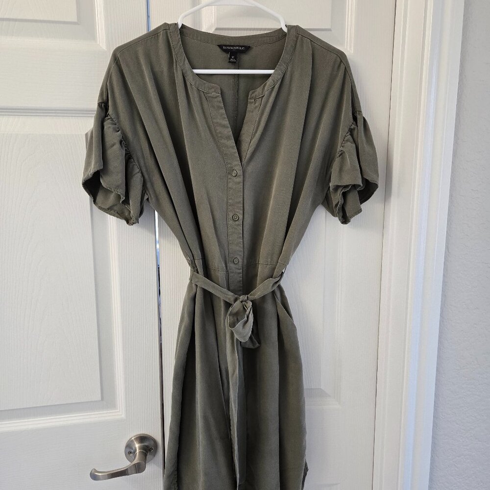 BANANA REPUBLIC Olive Green Button Down Dress